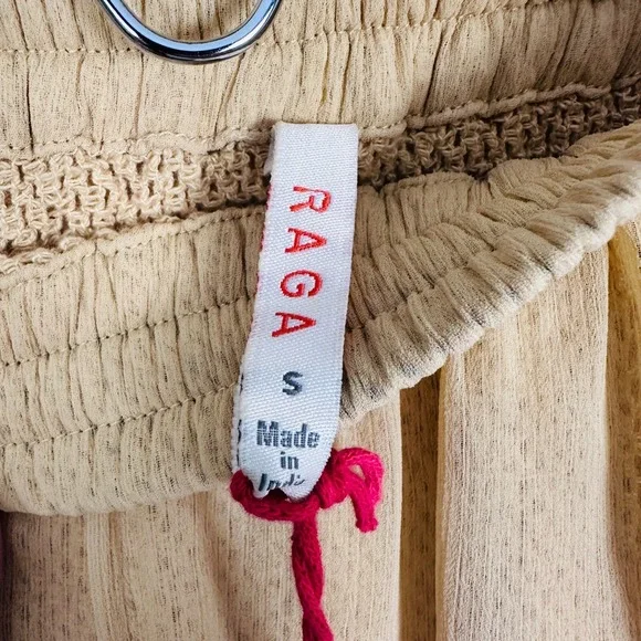 Anthropologie Raga Boho Skirt Sz S Fringe Layered Mustard Yellow Lined Prairie - Picture 7 of 8